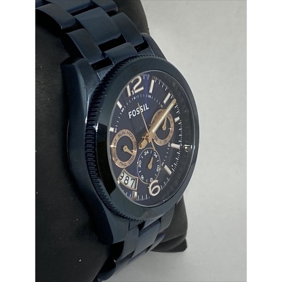 Fossil Perfect Boyfriend ES4093 Women Navy Blue Ba - Picture 5 of 12